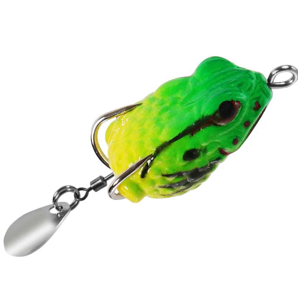 2.5cm/3g Mini Thunder Frog Soft Fishing Lures Artificial Bait Fishing Wobbler Silicone Baits with Metal Glitter Frog Lure Trout