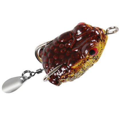 2.5cm/3g Mini Thunder Frog Soft Fishing Lures Artificial Bait Fishing Wobbler Silicone Baits with Metal Glitter Frog Lure Trout