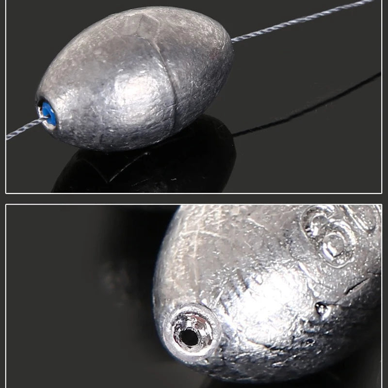 5pcs 2g-30g Fishing Weight Sinker Fishing Olive Shape Rig Sinkers Fishing Weights Split Shot Sink Fishing Tackle Tool Accessory