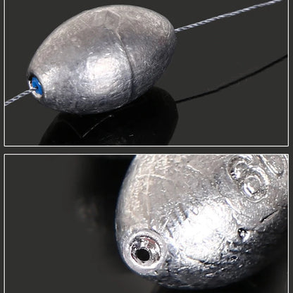 5pcs 2g-30g Fishing Weight Sinker Fishing Olive Shape Rig Sinkers Fishing Weights Split Shot Sink Fishing Tackle Tool Accessory