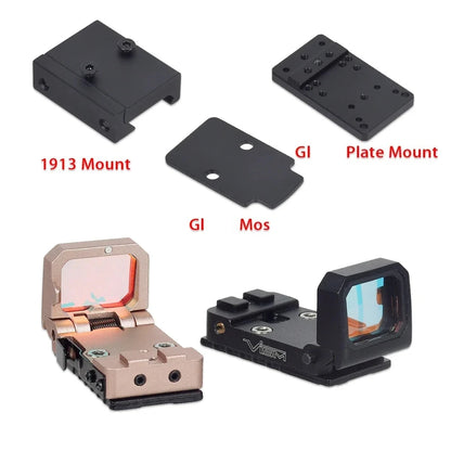 Tactical VISM PRO Flip Up Red Dot Sight Hot 20mm Rail Riflescope Collimator Sight RM Scope With GLK Rear Sight Mount