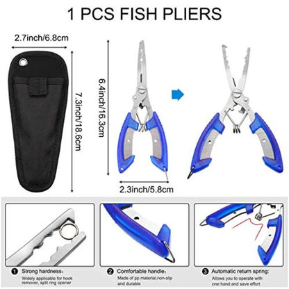 Fishs Hook Remover Tools Kit Include 1 Pcs Handheld Digital Fish Scale and Fishing Hook Remover Tool and Fish Lip Gripper and F
