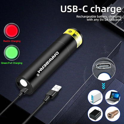 365nm UV Flashlight, Mini Rechargeable Black Light for Pet Urine Detection, Resin Curing & Fluorescent Search