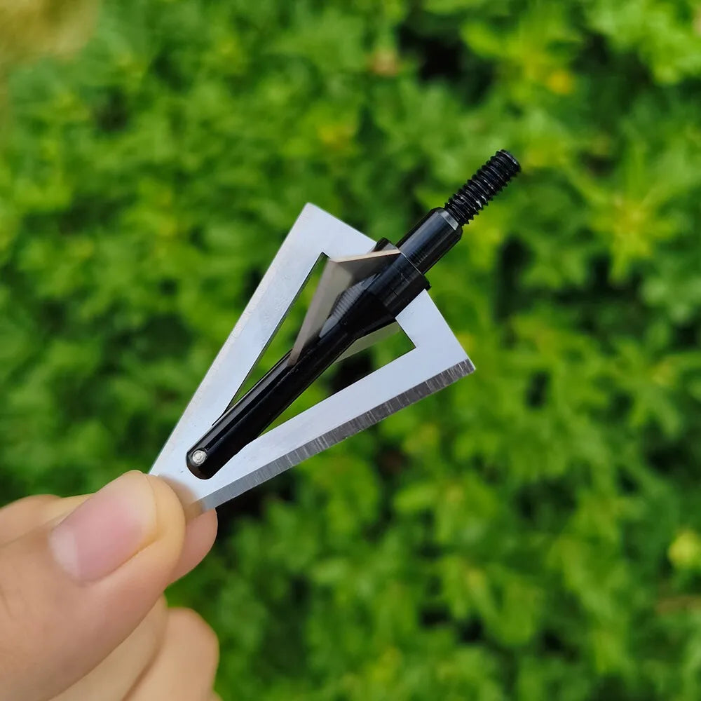 Archery Aluminum + Steel 12pcs Blade 120grain Tips Durable Arrowhead Screw-in Broadheads Hunting for Bow Target DIY Arrow Shaft