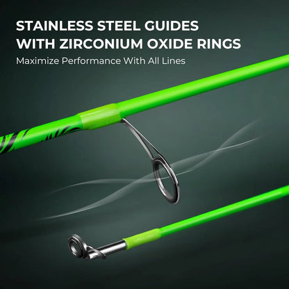 Dual-Tip Fishing Rod & Reel Combo with IM6 Graphite, Multiple Power Options, Comfort Grip for Freshwater Fishing