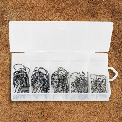 100PCS/Box Fishing Hooks Set High Carbon Steel Barbed FishHooks Carp Fishhook for Freshwater Saltwater Fishing Accessories