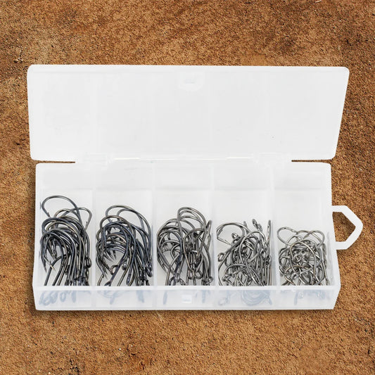 100PCS/Box Fishing Hooks Set High Carbon Steel Barbed FishHooks Carp Fishhook for Freshwater Saltwater Fishing Accessories