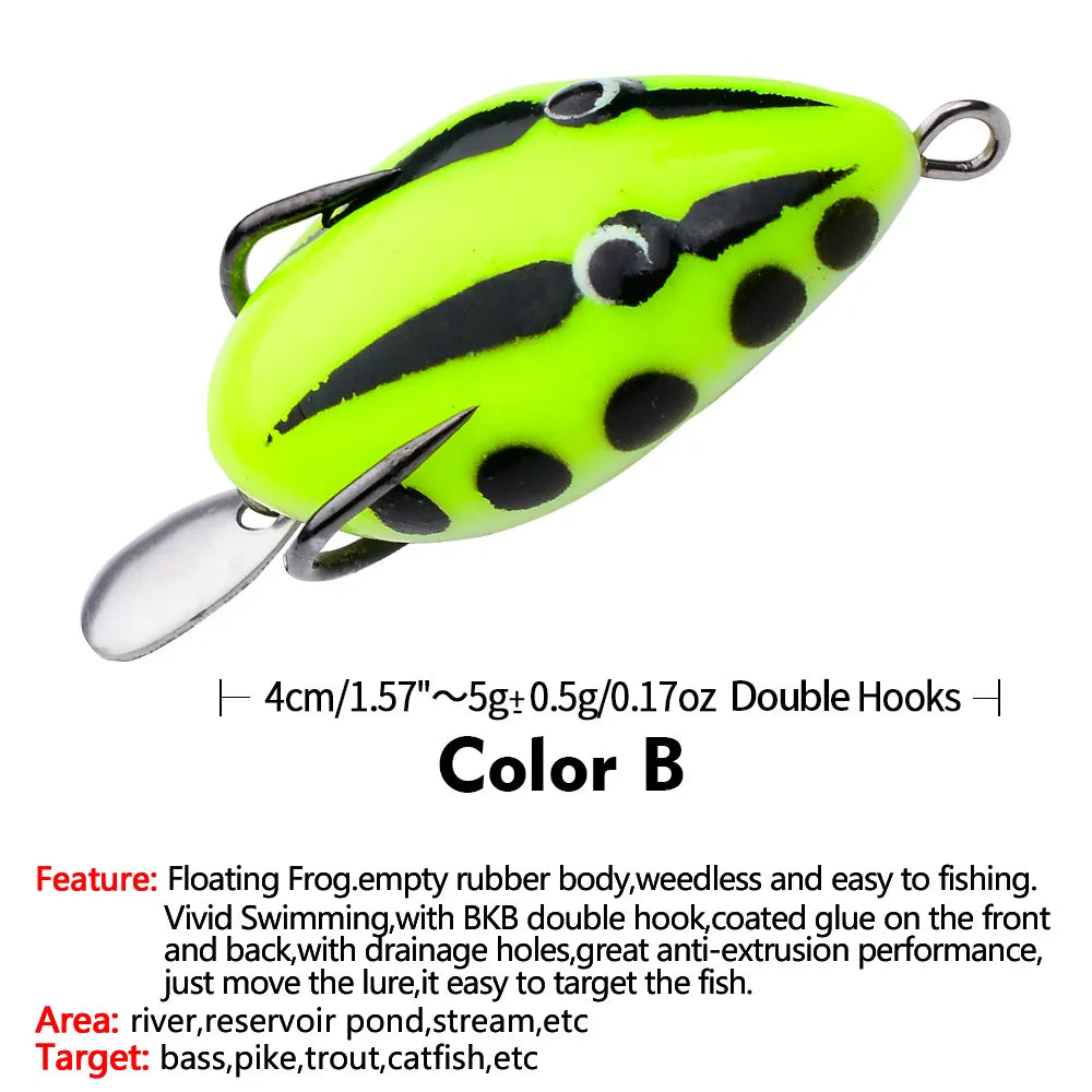 5g simulated luya fake bait black fish soft bait, mini thunder frog luya bait 4cm modified thunder frog bait fishing gear wholesale