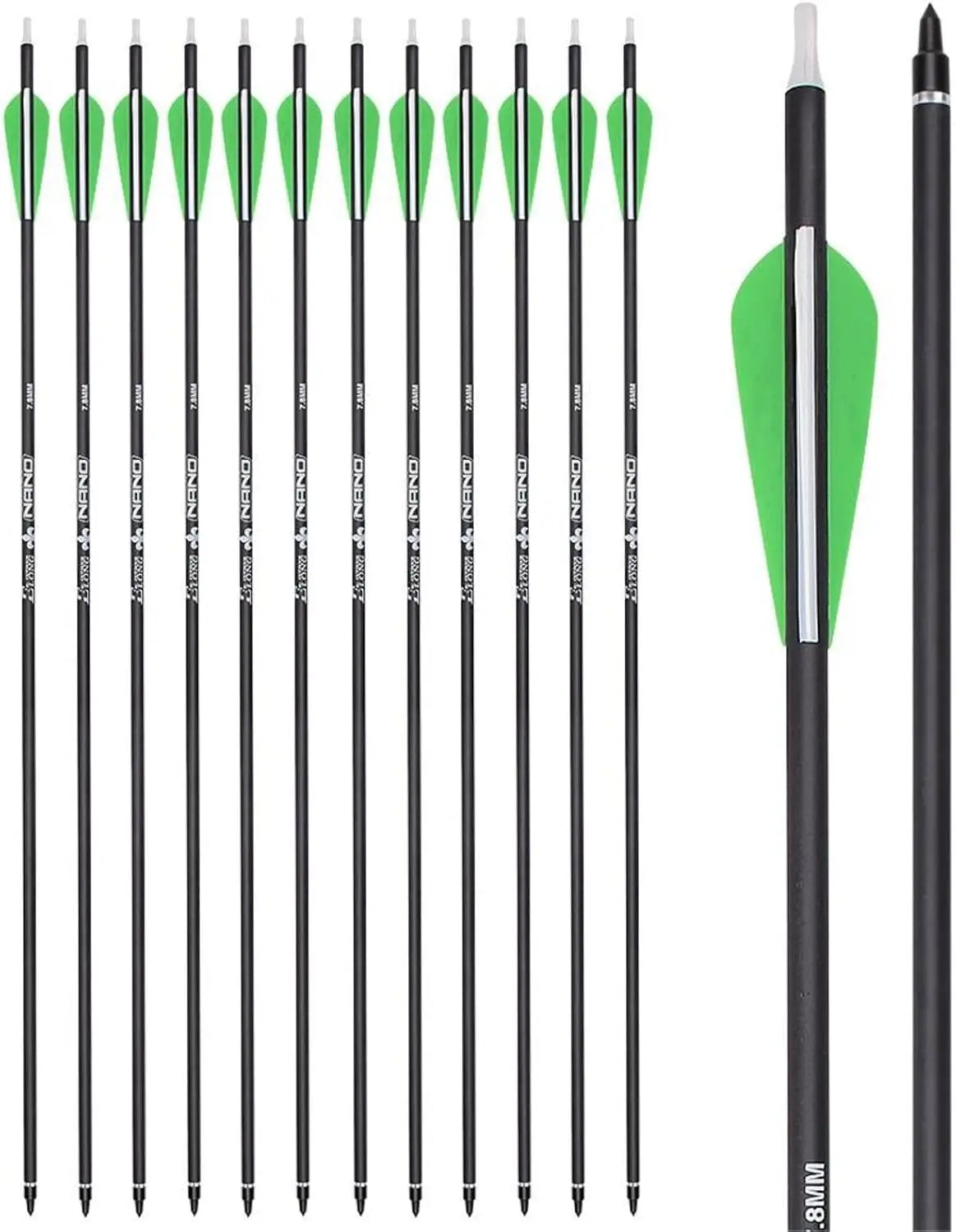YLS Carbon Archery Arrows Practice Arrows Detachable Arrowhead and Nock 4 inch Streamlined TPU Feathers Perfect