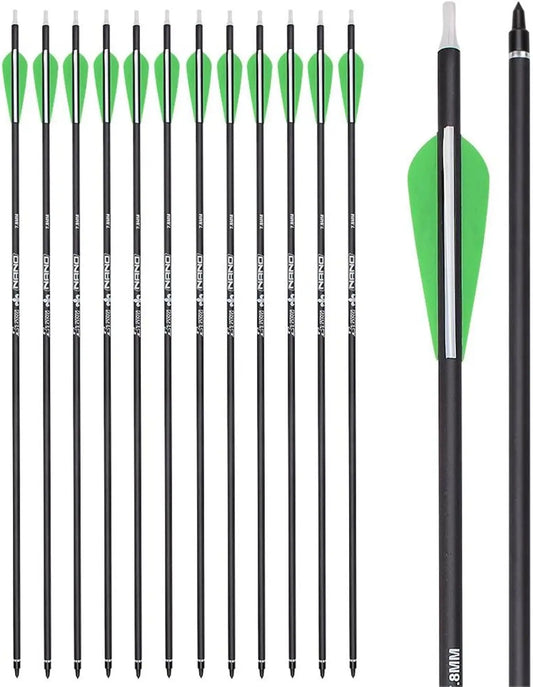 YLS Carbon Archery Arrows Practice Arrows Detachable Arrowhead and Nock 4 inch Streamlined TPU Feathers Perfect