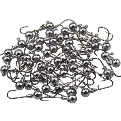 50pcs Round Ball Jig Heads Fishing Hooks for Saltwater Freshwater Swimbait Bass Trout Crappie 1/32 1/16 1/8 oz
