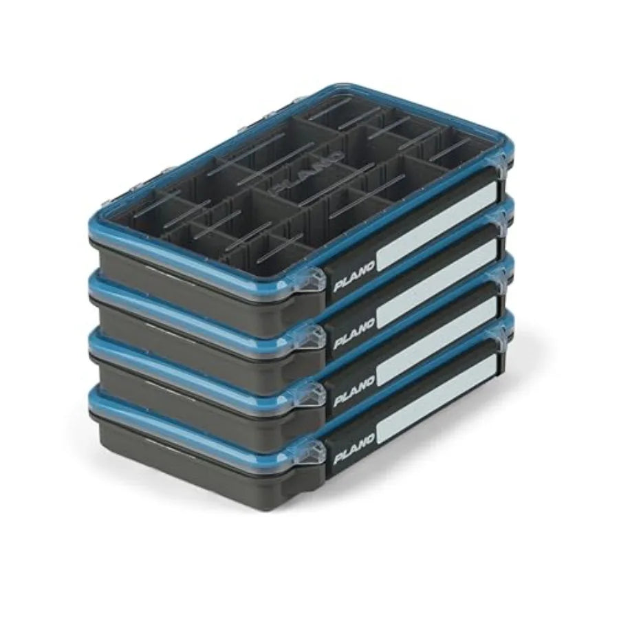 Tackle Box 3600 Waterproof 4-Pack Stow for Fishing Gear Storage in Black with Durable Plastic Construction and C