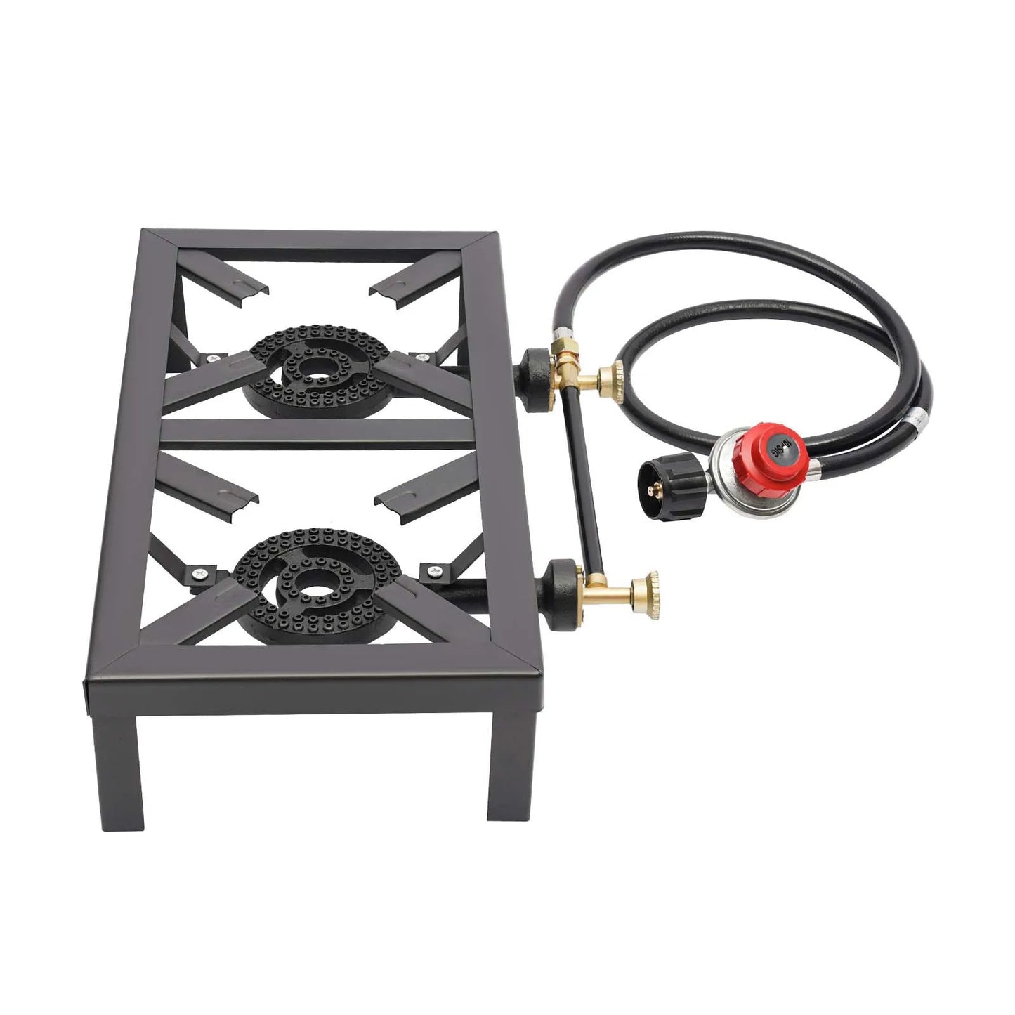 8000W Dual Burner Cast Iron Gas Camping Stove Portable for Outdoor Camping Picnic Hiking BBQ