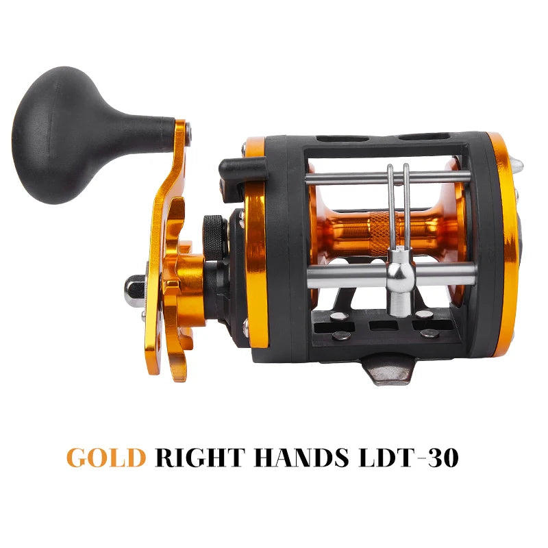 BILLINGS Trolling Drum Fishing Reel 33LB Max Drag 3.8:1 Gear Ratio Smooth Freshwater & Saltwater Universal Bait Caster Fishing Reels for Sea Bass Catfish  Grouper Trout