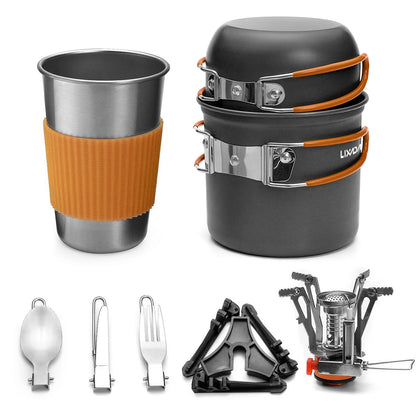 Camping Cooking Set Camping Cookware Portable Mess Kit Camping Pot and Pans Cooking Set Camping Cookware Camping Pot and Pan