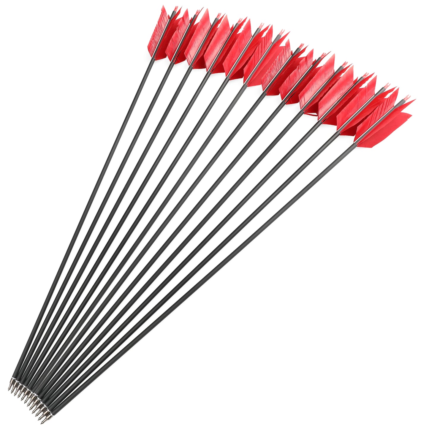 12pcs 30" Archery Carbon Arrows FLU-FLU 4 Turkey Feather Bow Target Hunting Archery Arrow
