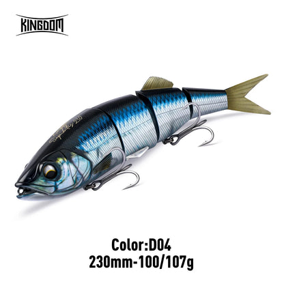 Kingdom DIY Jointed Bait 230mm 100-107g Floating Sinking Fishing Lure 4 Sections Multi Joint Hard Bait Swimbaits Bass Fishing