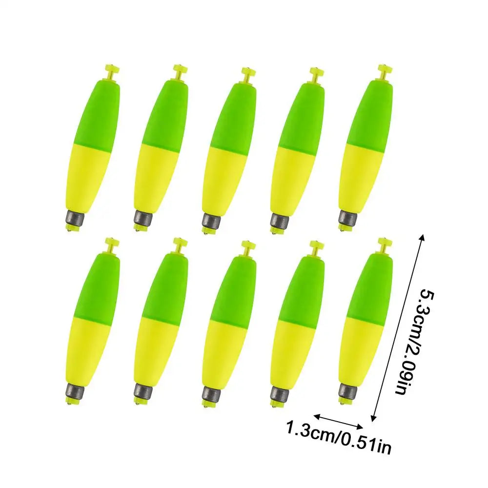 10pcs Slip Bobbers Fishing Weighted Buoy Foam Bobbers Floats Fishing Floats Sea Rock Fishing Striking Float Fishing Accessories