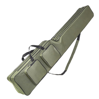 Fishing Pole Storage Bag 150cm Folding Rod Carry Case Waterproof Oxford Large Capacity for Men Family Travel Gifts