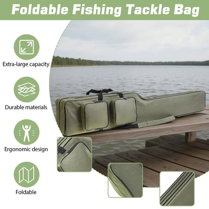 Fish Tackle Rod Holdall Bag Waterproof Oxford Fishing Reel Tackle Storage Bag Case Large Capacity for Men Travel Gift