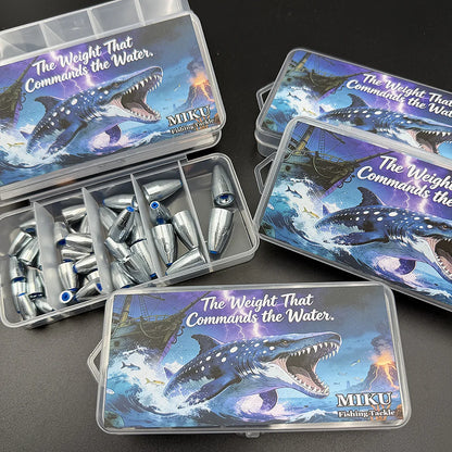 35 pieces per box of various fishing weight sets, steel fishing accessories, freshwater and saltwater bass accessories