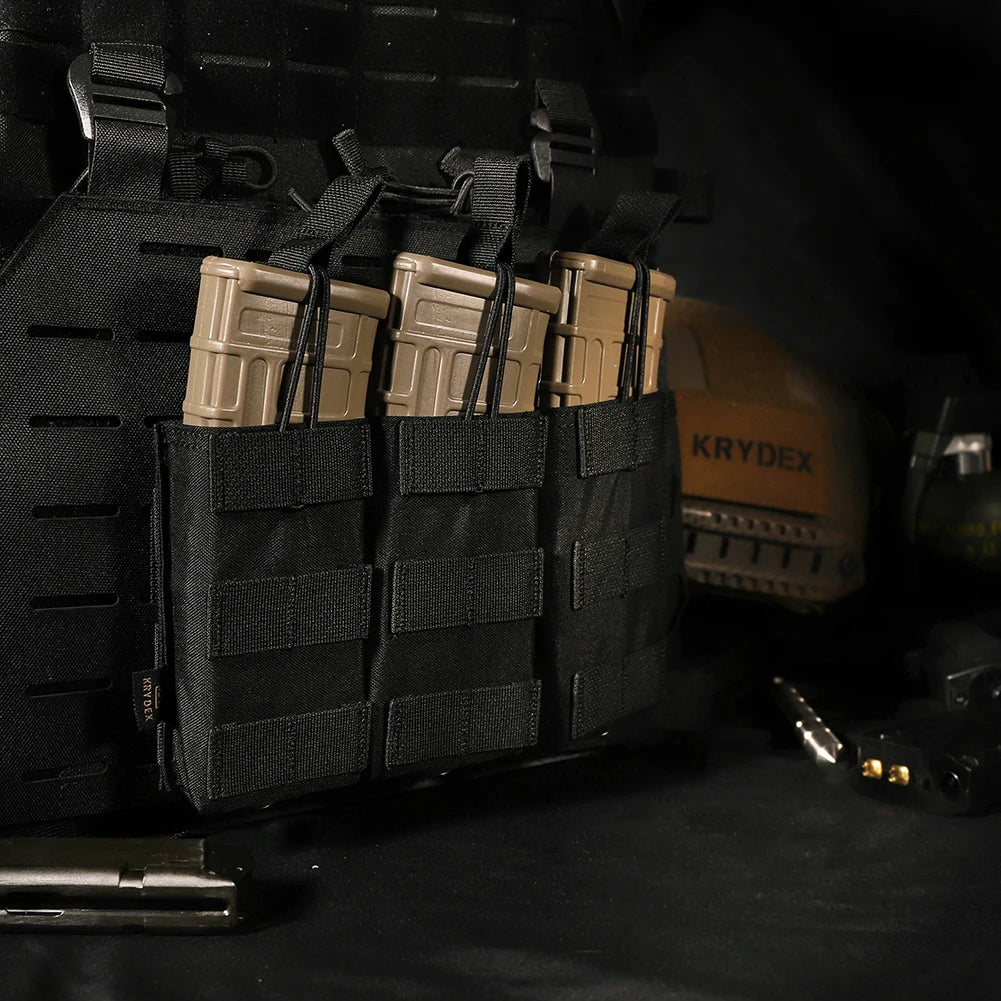 KRYDEX Tactical Magazine Pouch Single/Double/Triple Open-Top MOLLE Strap Holder Mag Pouch for 5.56mm M4 M16 Hunting Accessories