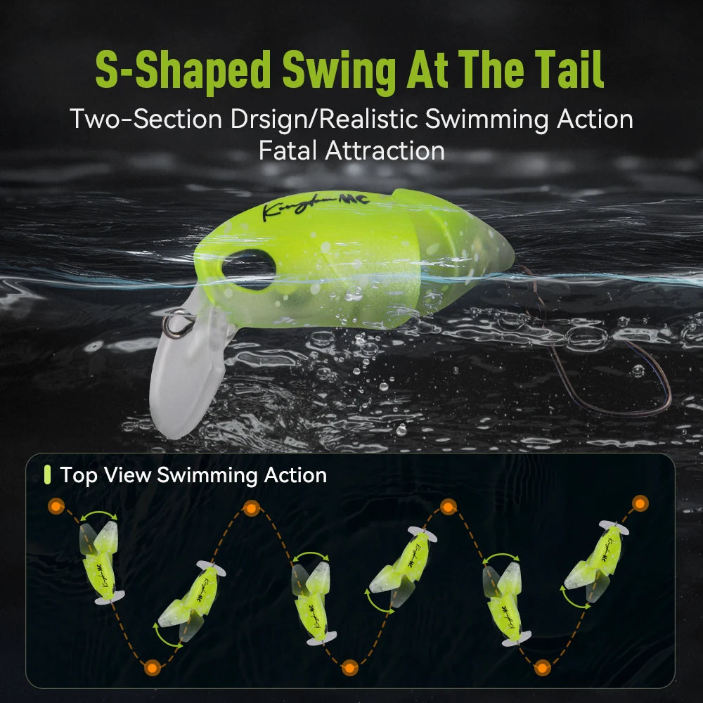 Kingdom 3Pcs Micro Expert Fishing Lure 2.3g 37mm Jointed Floating Minnow Artificial Hard Bait Swimbait Topwater Crankbait Trout