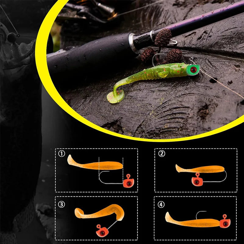 50Pcs Swimbait Jig Heads Fishing Hooks Crappie Jig Head for Crappie Bass Trout Ice Fishing Fly Fishing Freshwater Saltwater
