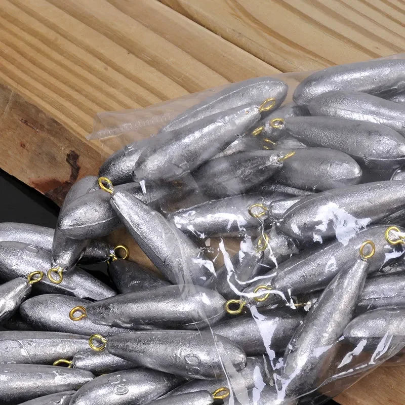 10PCS Pendant Willow Leaf Lead Pendant Ring Loyal Lead Pendant Sea Fishing Hanging Ring Leader Rafting Fishing Gear