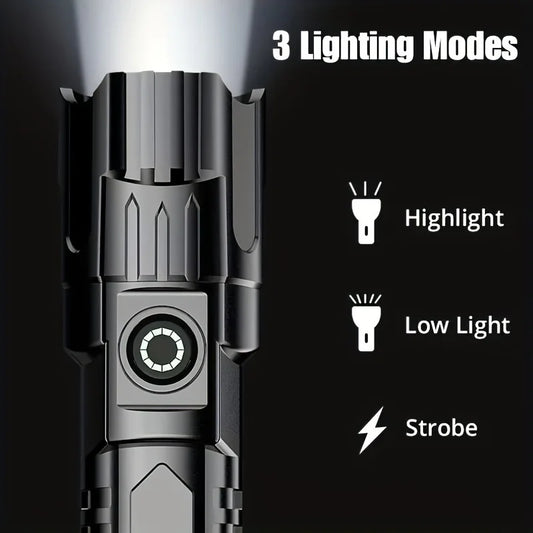 Super Bright XHP50 Powerful Led Flashlight Power Bank Torch Light USB Rechargeable Camping Tactical Flashlights with COB Lamp