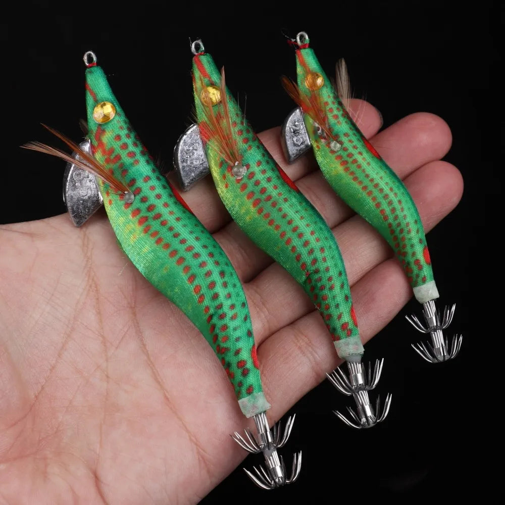 30pcs Saltwater Squid Jig Freshwater Shrimp Cuttlefish Jigs Hook Fishing Lures