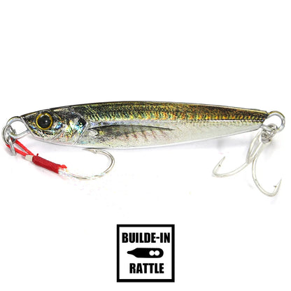 B&U Rattle Jig Sea Fishing Lures Metal Jig 40g 60g 80g Long Casting Spinning Artificial Bait with Hook Spoon Tackle