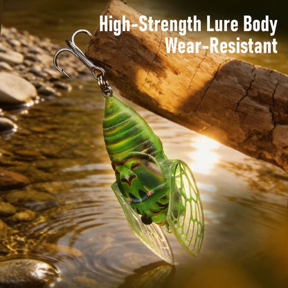 Kingdom 3pcs New Cicada Fishing Bait 27mm 2.4g Topwater Bionic Insect With Swings Artificial Hard Wobbers For Bass Trout Fishing