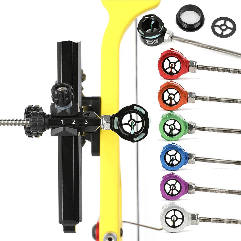 Recurve Bow Sight 1 Pin Scope .019" Optical Fiber Archery Bow Hunting Target