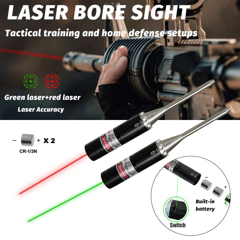 Green Red Laser Aiming Kit, For Rifle Pistol Universal Caliber - Equipped with 6 Paddle Switches and Flashing Mode Function