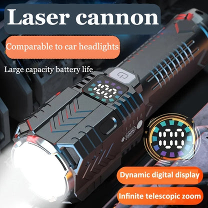 High Power 2000LM LED Flashlight Built-in Battery USB Rechargeable Strong Light Tactical Torch Outdoor Camping Hiking Lantern