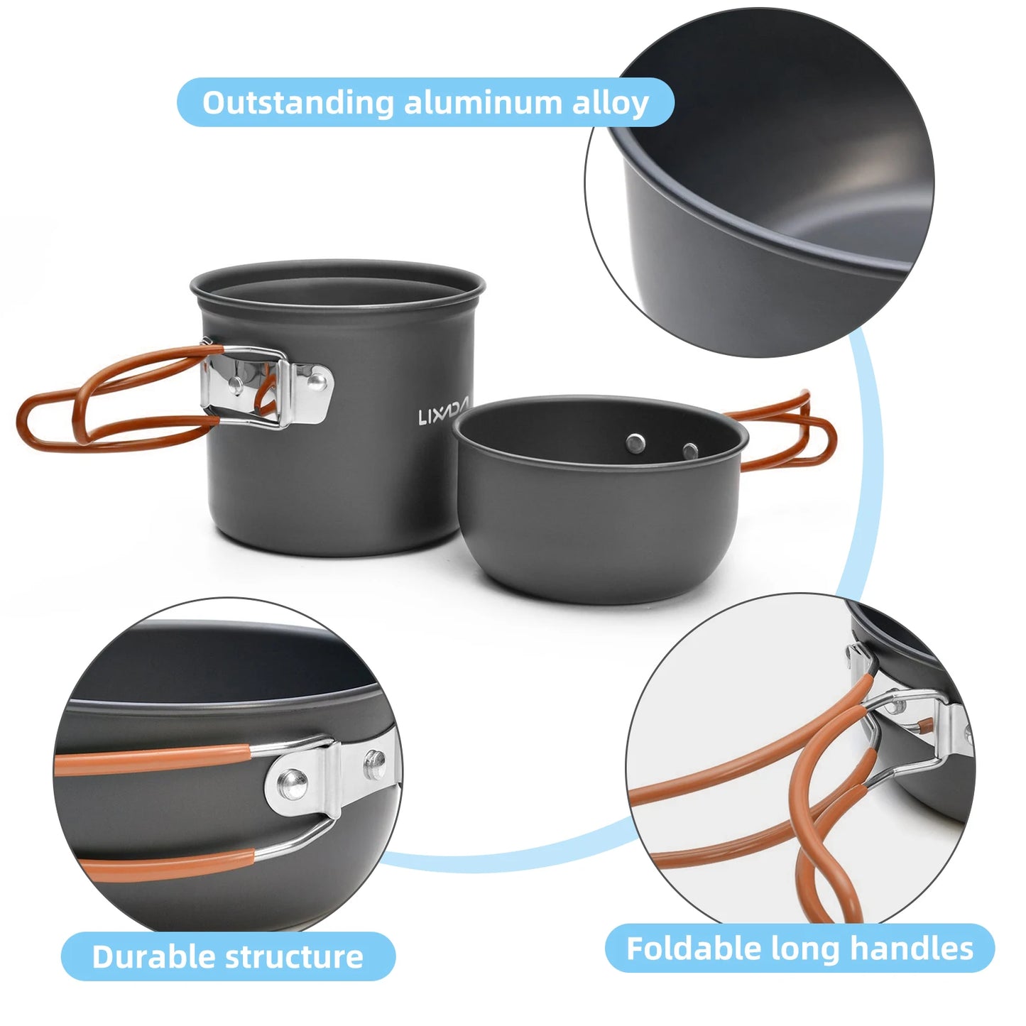 Camping Cooking Set Camping Cookware Portable Mess Kit Camping Pot and Pans Cooking Set Camping Cookware Camping Pot and Pan