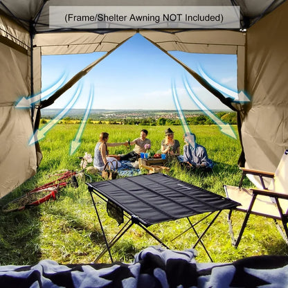 5pcs Sidewalls for 10X10 Commercial Instant Canopy Tent Converts Canopy into Tent for Camping with Removable SUV Tailgate - Kha