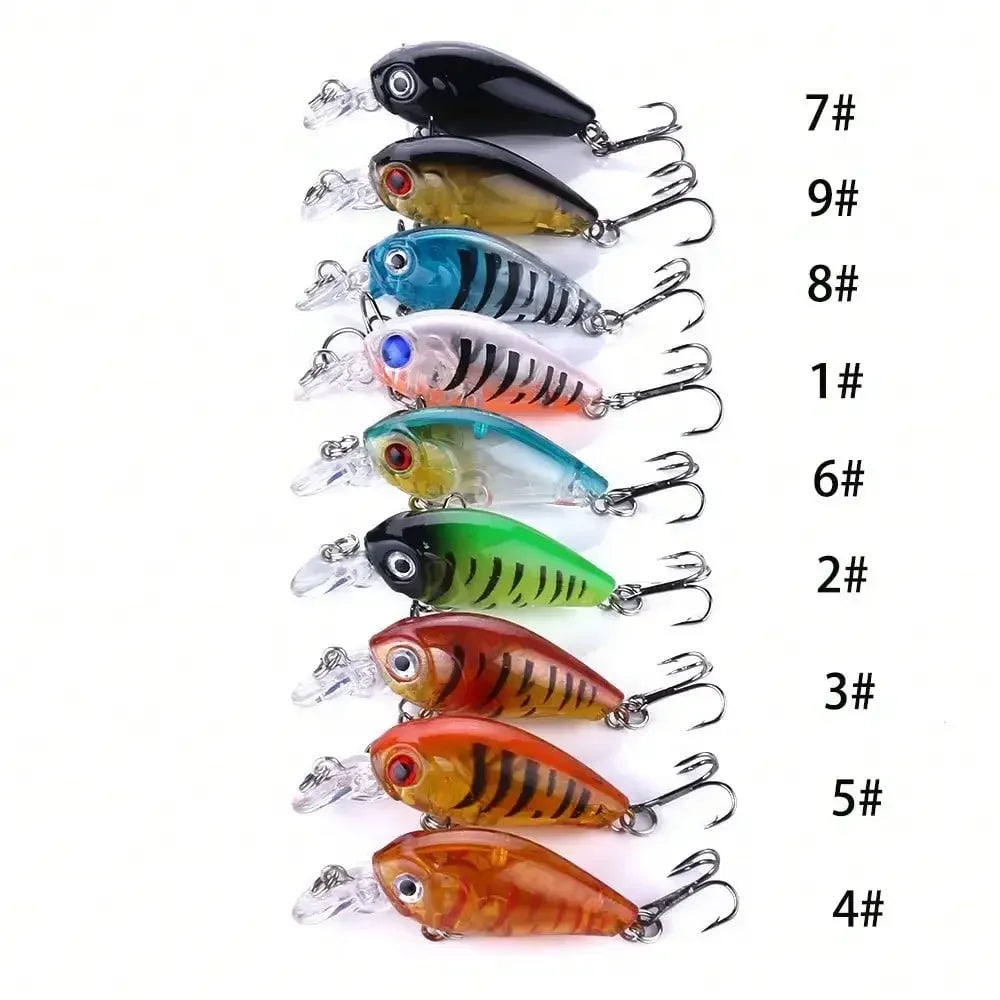 Premium Floating Crank Bait Minnow Fishing Lure Kit - Realistic Surface Artificial Bait, Helps You Catch Fish Successfully