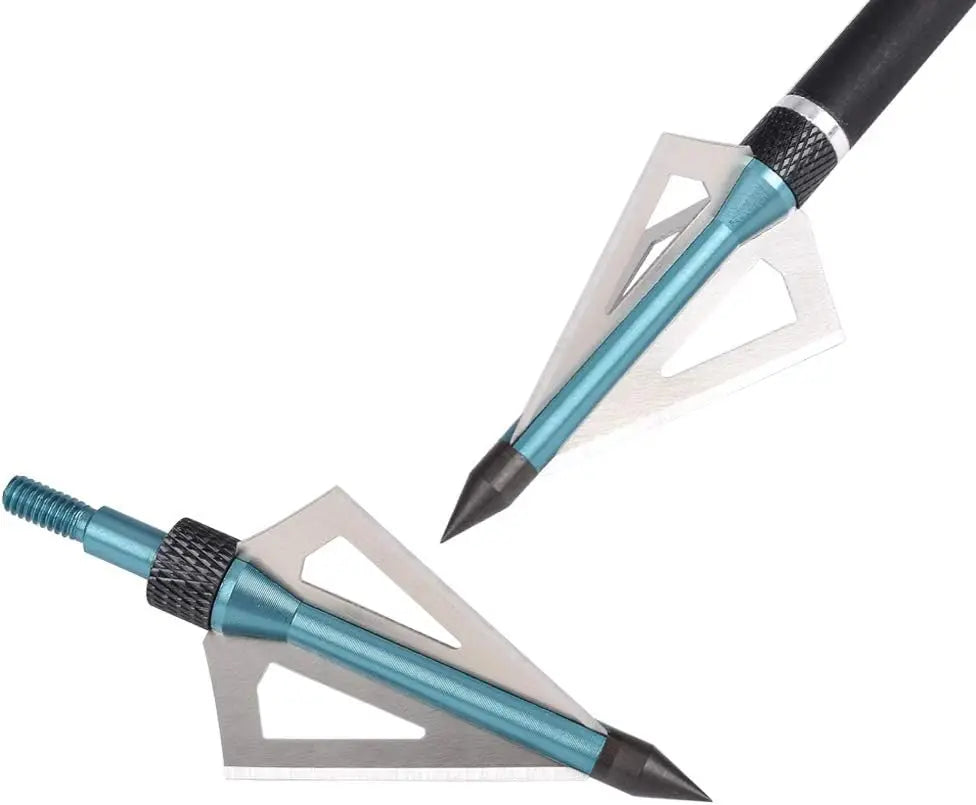 Hunting Broadheads 3 Blades Archery Broadheads 100 Grain 12 Pack Screw Arrow Heads Arrow Tips for Crossbow Compound Bow