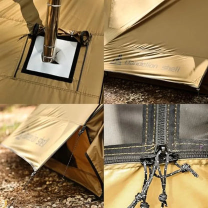 Hot Tent with Stove Jack 4 Season Waterproof and Windproof Shelter for 1 4 People Lightweight for Camping Hiking Hunting and Fi