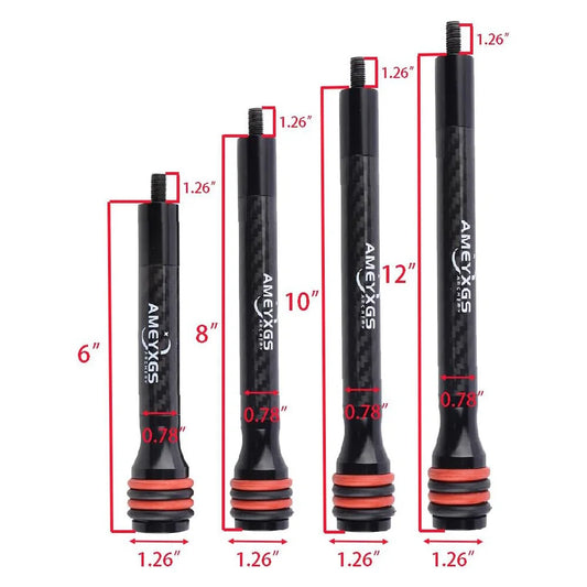 Shooting Hunting Bow Balance Bar 6/8/10/12 Inch CNC Stabilizer Carbon Rod for Archery Compound Recurve Bow Stabilizer Accessory