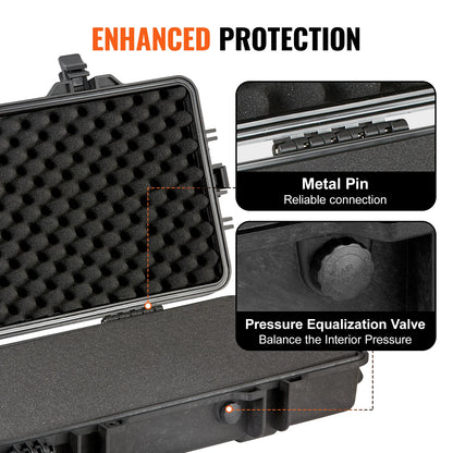 SucceBuy Hard Rifle Case Portable Long Gun Storage Suitcase with 2 Casters Shockproof & Waterproof Airsoft Rifle Protective Case