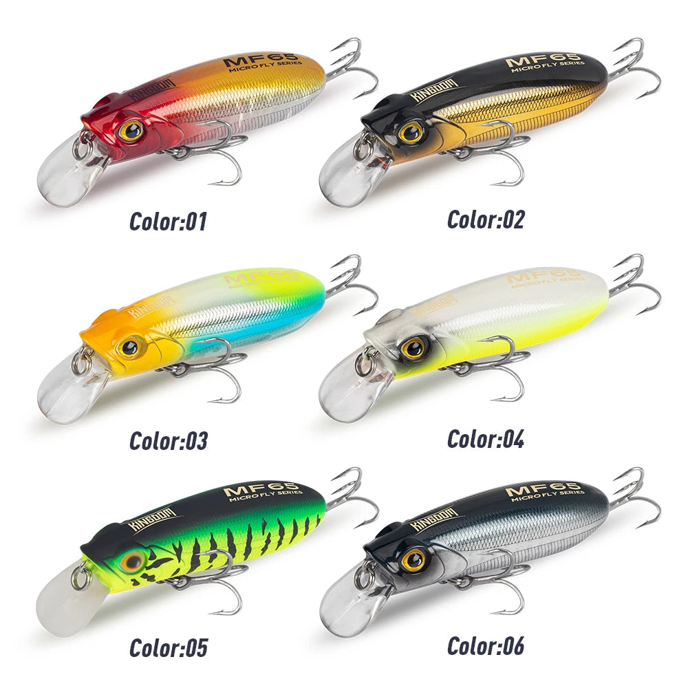 Kingdom 3PCS Sinking Floating Minnow Lure 55mm 9.8g  65mm 12.2g Artificial Hard Baits Wobblers Long Casting Seabass Trout Fishing Lure