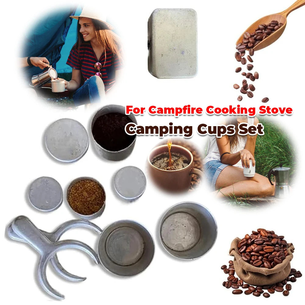 Camping Cups Set Collectible Ornament Backpacking Coffee Kit Pour Over Coffee Kit for Camping Trips Travel Ceremony Kitchen