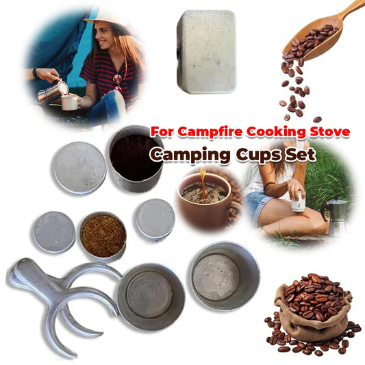 Camping Cups Set Collectible Ornament Backpacking Coffee Kit Pour Over Coffee Kit for Camping Trips Travel Ceremony Kitchen