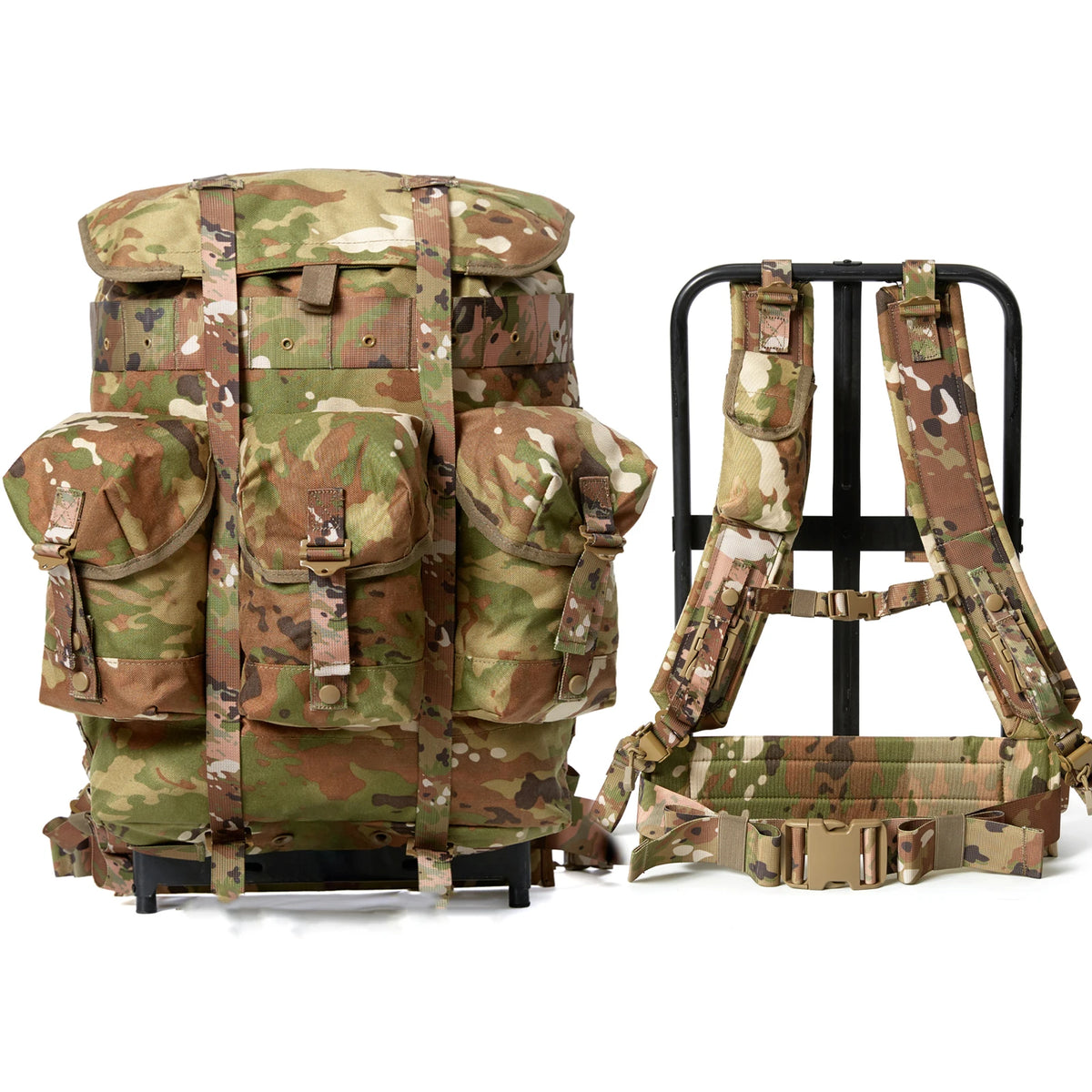 MT Military Alice Pack Army Survival Combat ALICE Rucksack Medium Assault Backpack with External Metal Frame Black