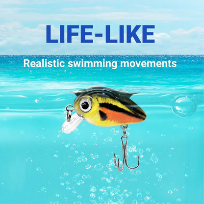 5pcs Micro Crankbait Fishing Lures for Bass Trout Topwater Lures Kit 3cm 1.5g