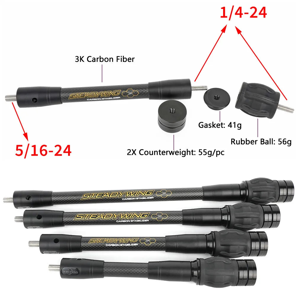 Archery  Compound Bow Stabilizer Carbon Balance Bar Silencer Dampener Target