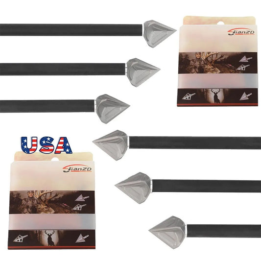 6pcs Archery Broadhead 100gr Screw-in Arrow Tips Target Arrowhead Durable Stainless Steel Outdoor Bow Hunting Shooting Accessory